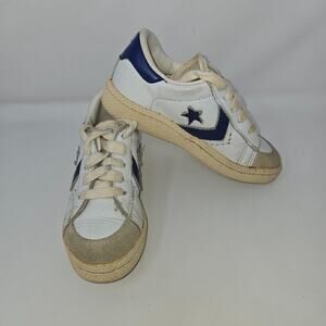 Converse All Star Low Cut Basketball Vintage Sneakers Shoes White Navy Size 10